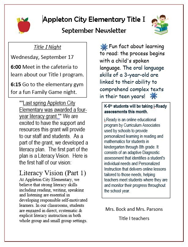September 2025 Title I Newsletter