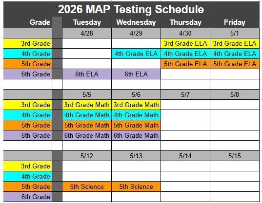 MAP schedule