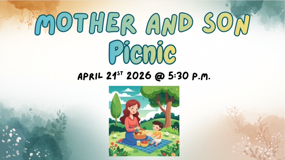 Mother and son picnic