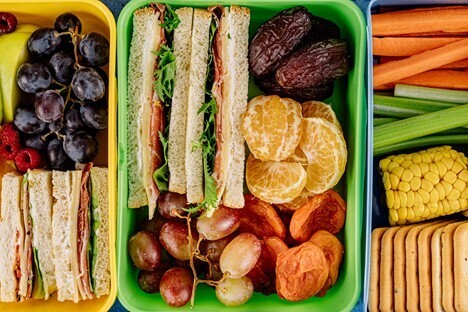 lunch boxes filled with nutritious lunch items