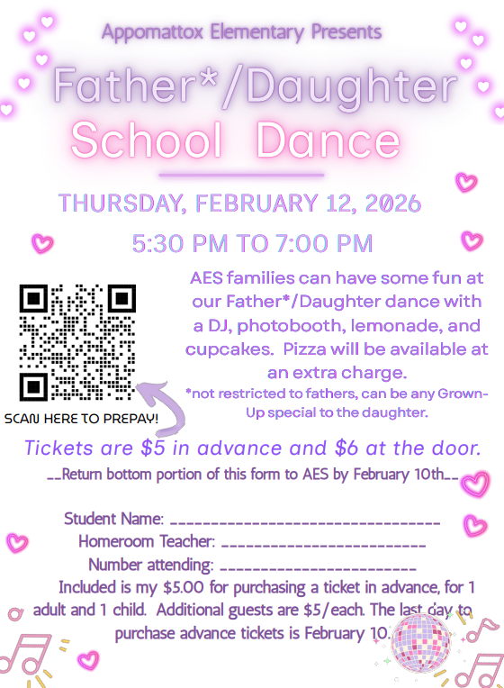 AES Father/Daughter Dance: Feb. 12th