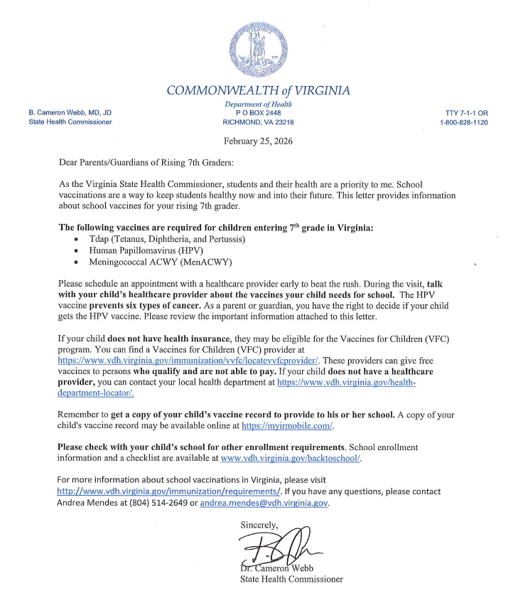 7th-Grade Vaccine Information