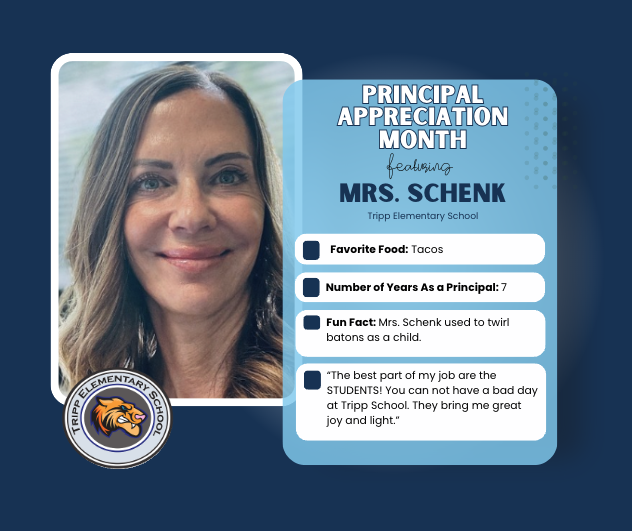 Mrs. Schenk in honor or Principal Appreciation Month