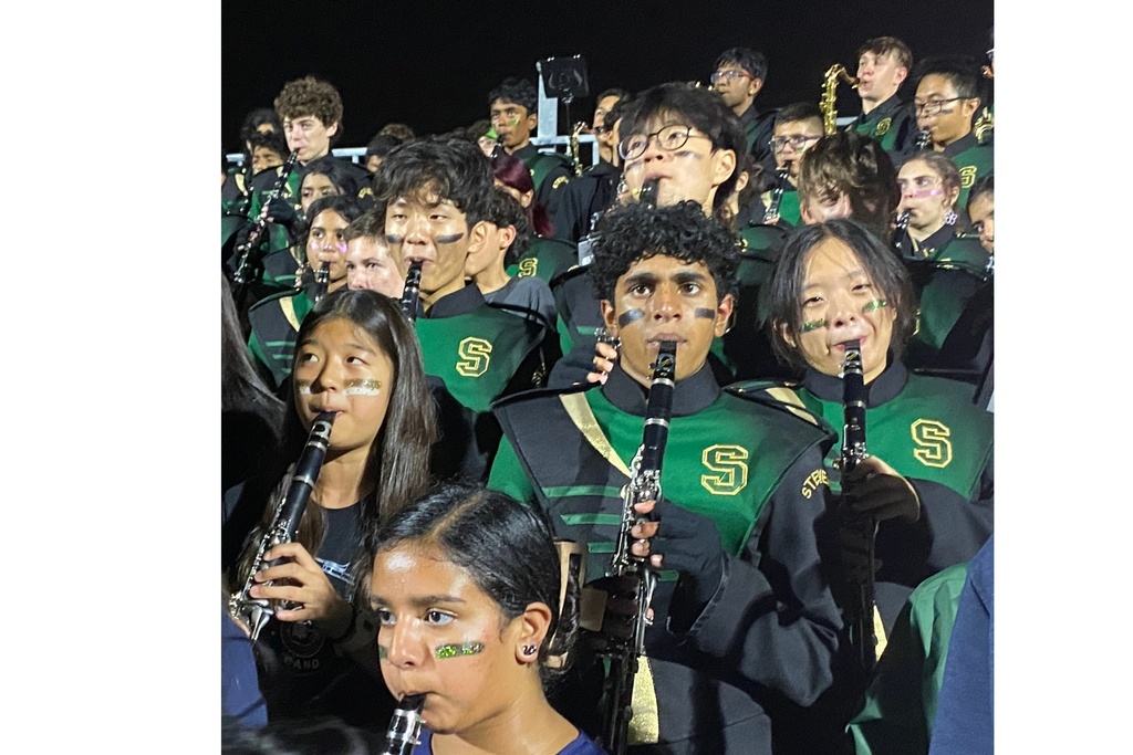 Students playing in the band.