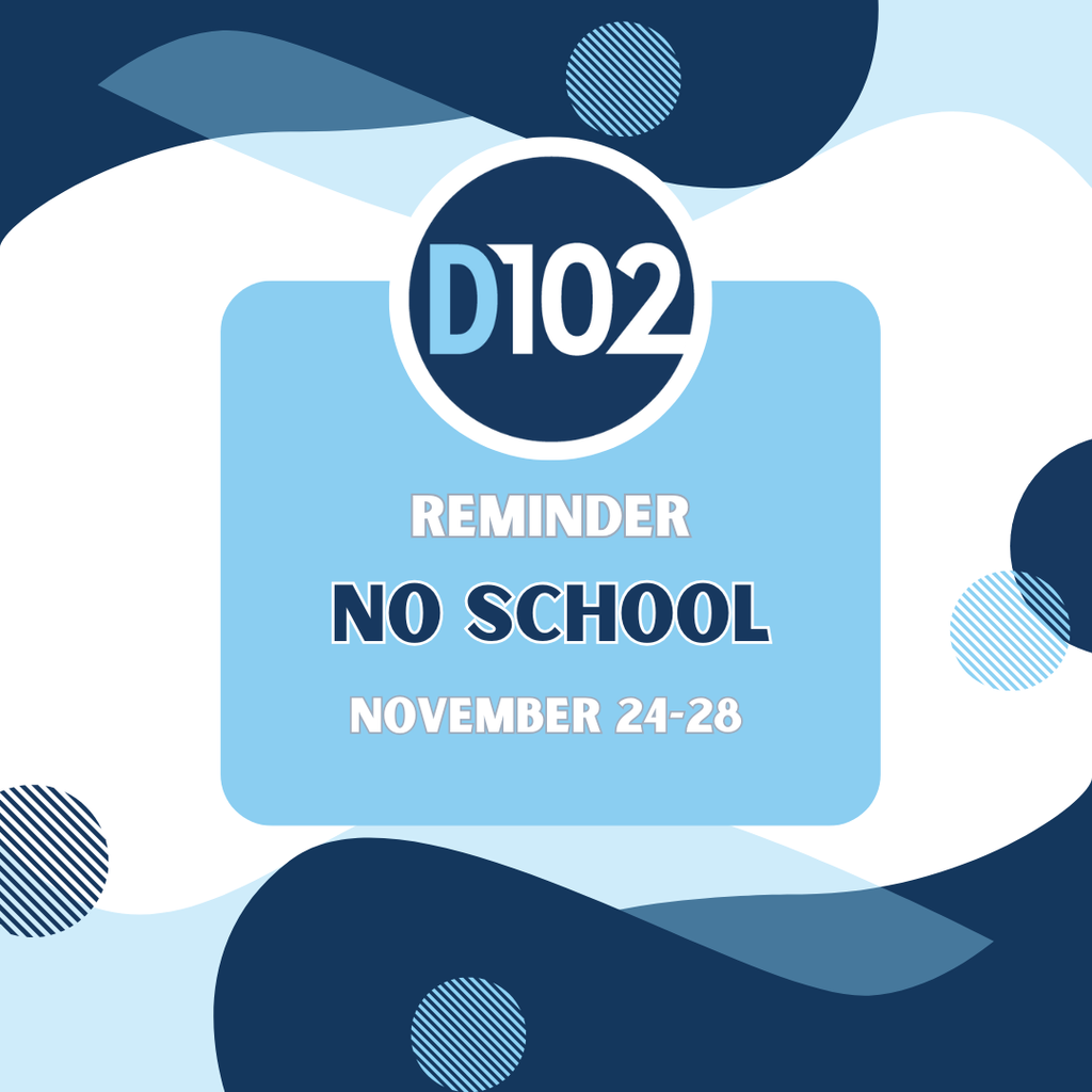 Reminder! No school November 24-28. All offices will be closed. Happy Thanksgiving!