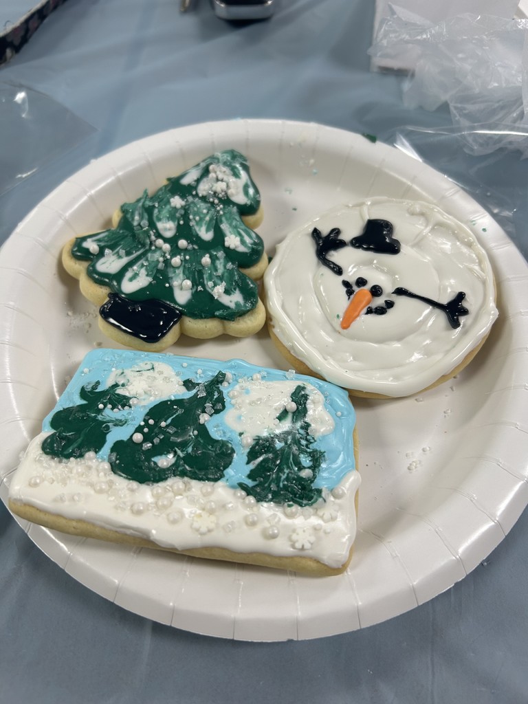 A plate of festive cookies.