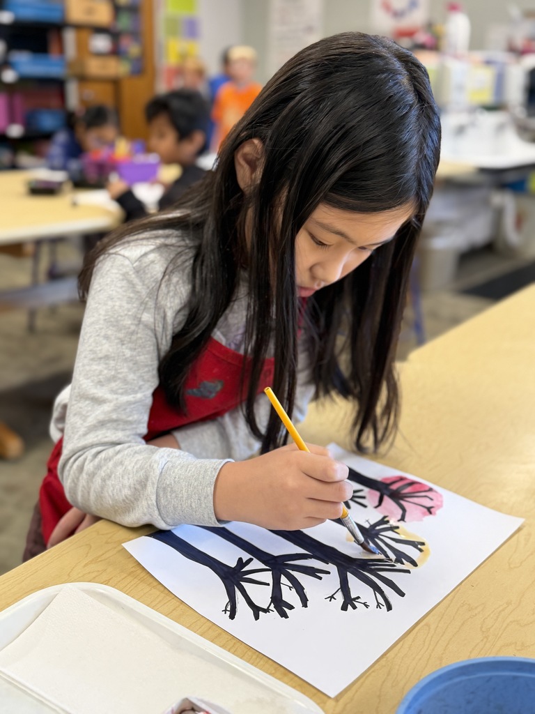 Student working on an art project.