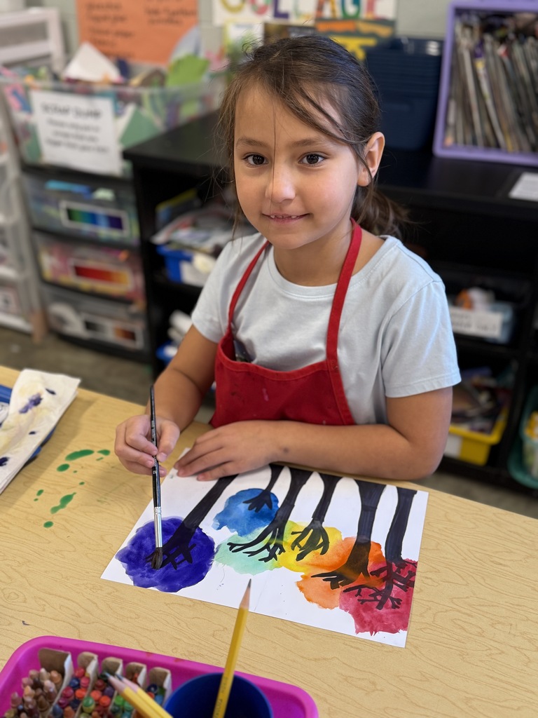 Student working on an art project.