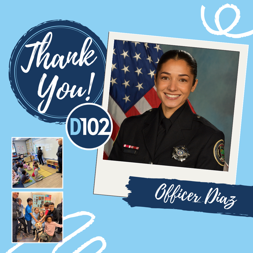 Social media post about our SRO, Officer Diaz. 