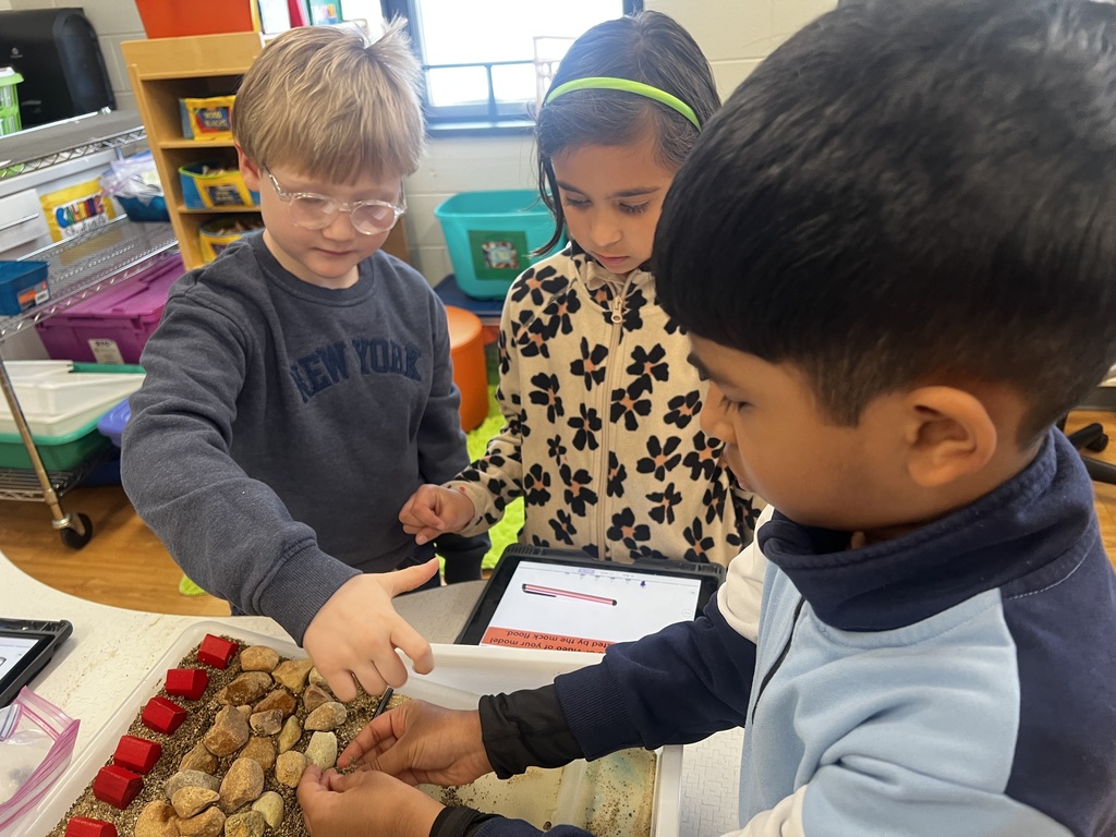 Students building an erosion project.