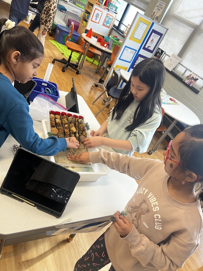 Students building an erosion project.