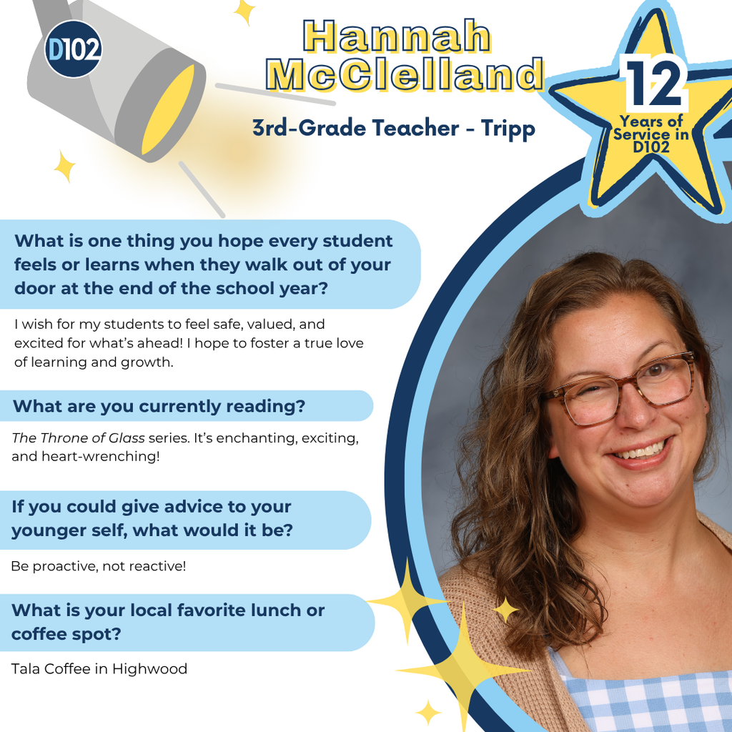 staffs spotlight page for Hannah McClelland, third grade teacher.