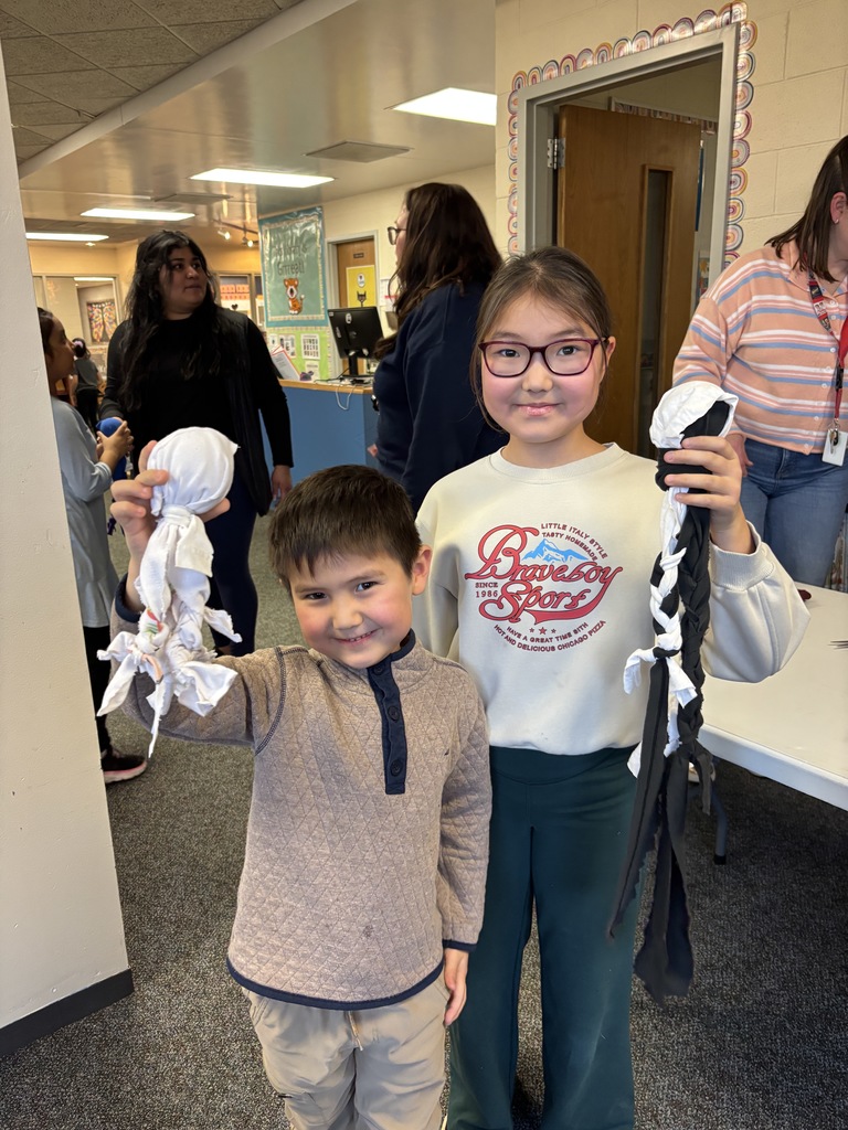 STudents showing off their dog toys.