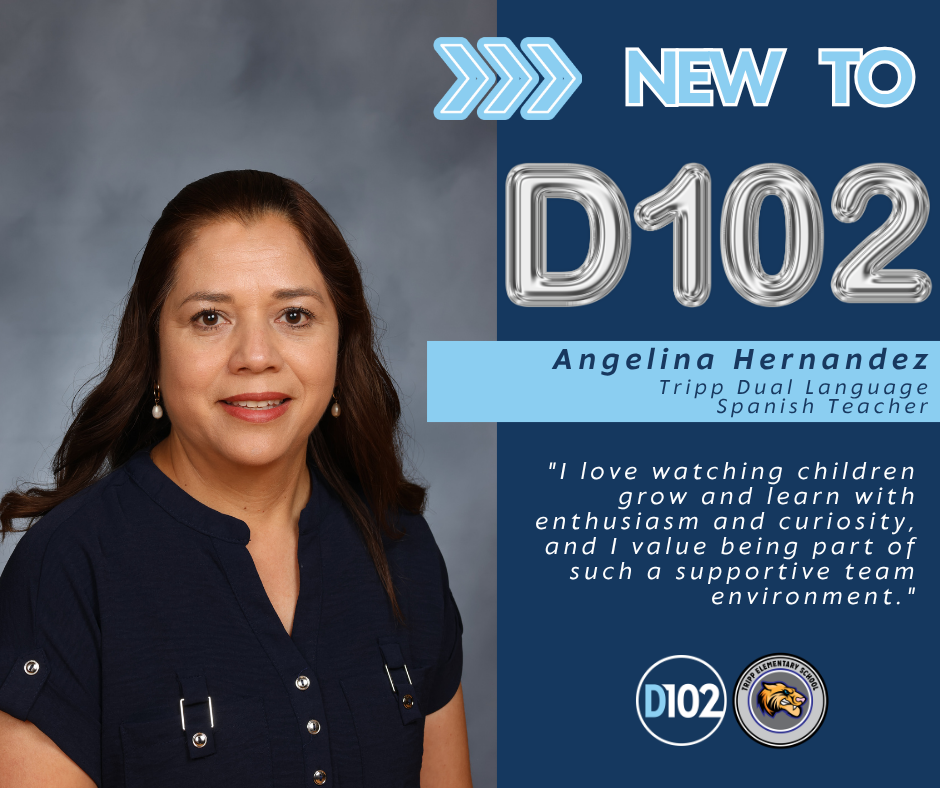 New staff member Angelinan Hernandez. Photo with quote: "I love watching children grow and learn with enthusiasm and curiosity, and I value being part of such a supportive team environment."