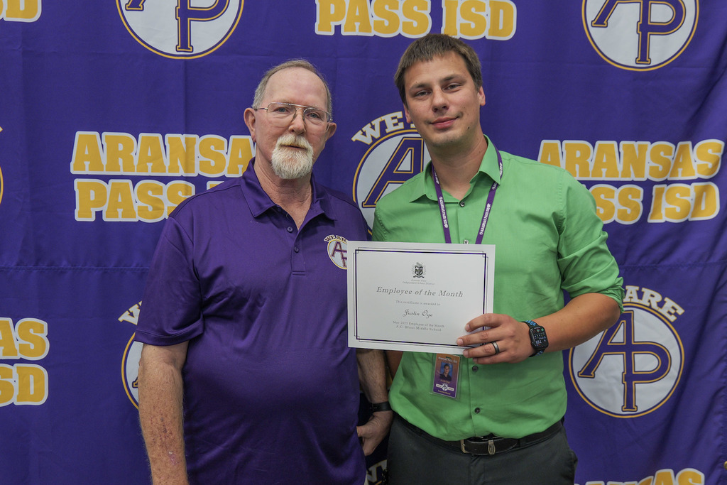 staff member receiving an award