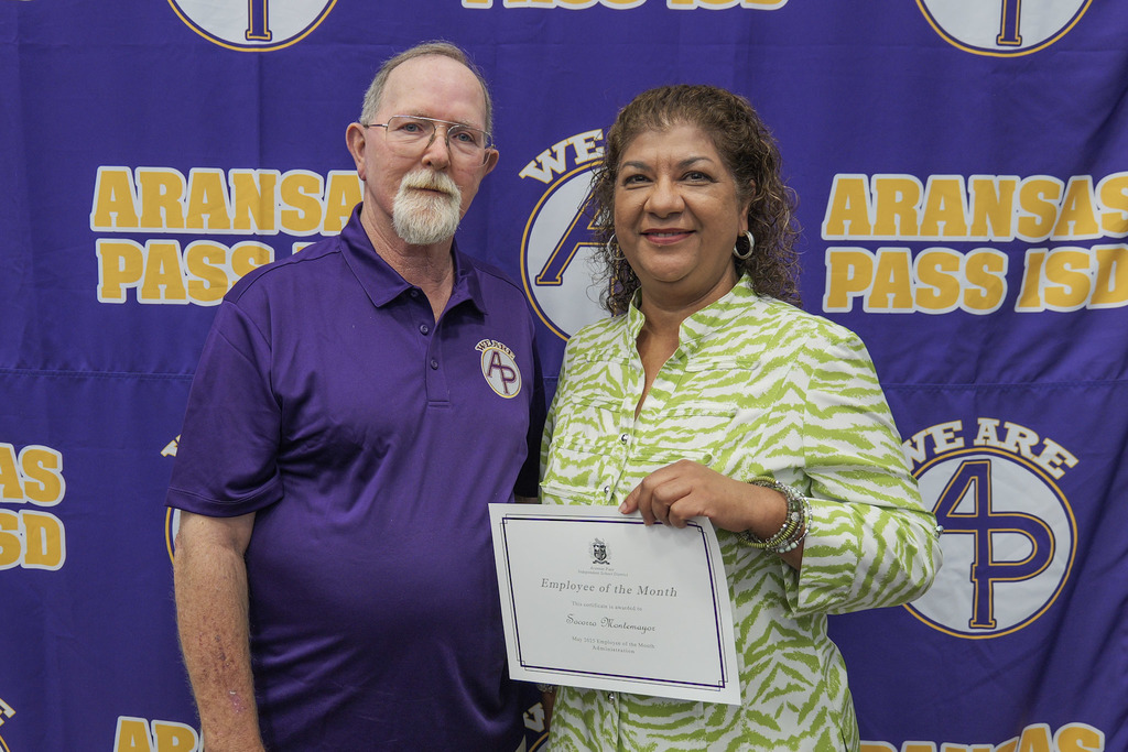 staff member receiving an award