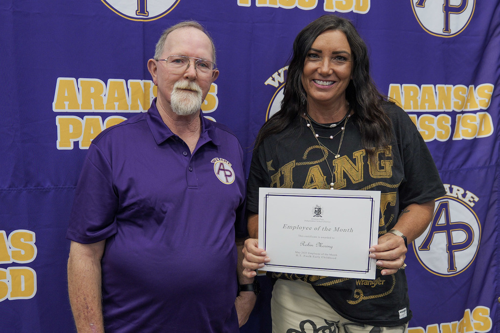 staff member receiving an award