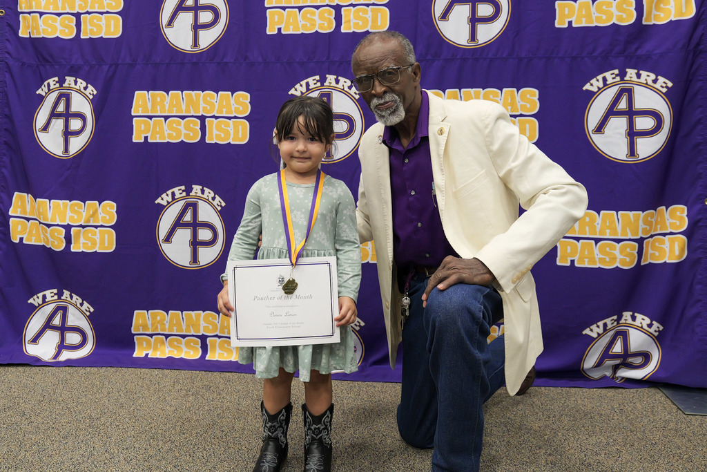 Student receiving an award