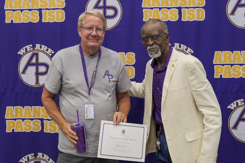 Staff member receiving an award