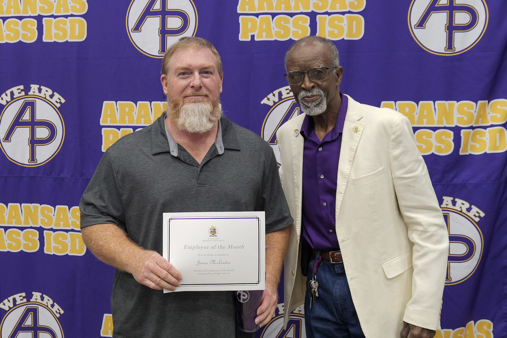 Staff member receiving an award