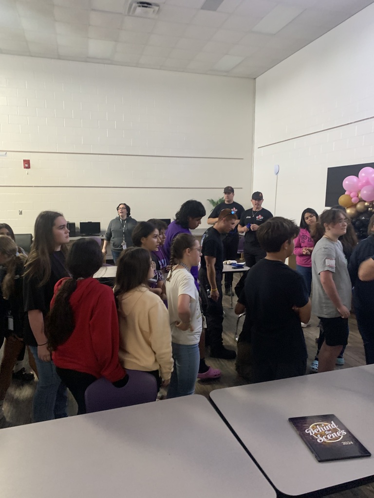 group of 48 students attend training in a library