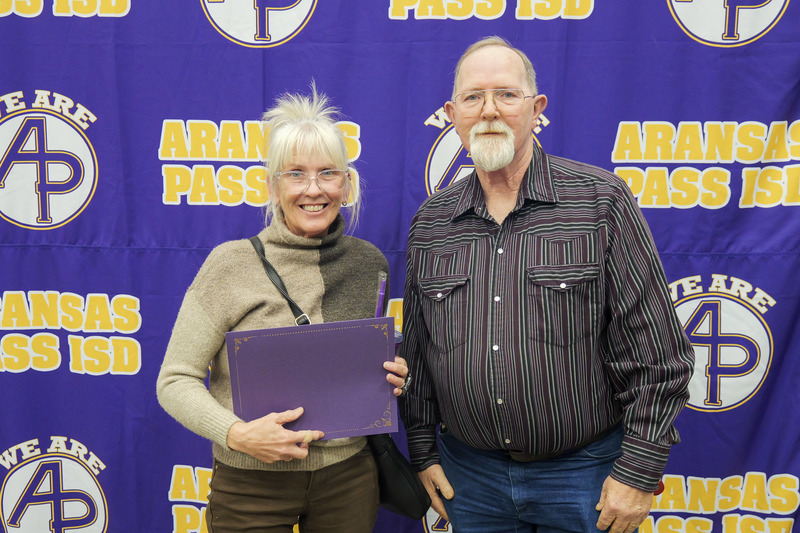 Staff member receiving an award