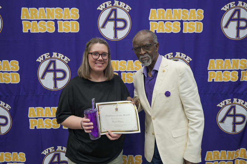 Staff member receiving an award