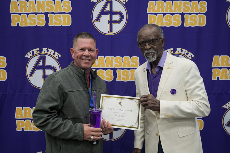 Staff member receiving an award