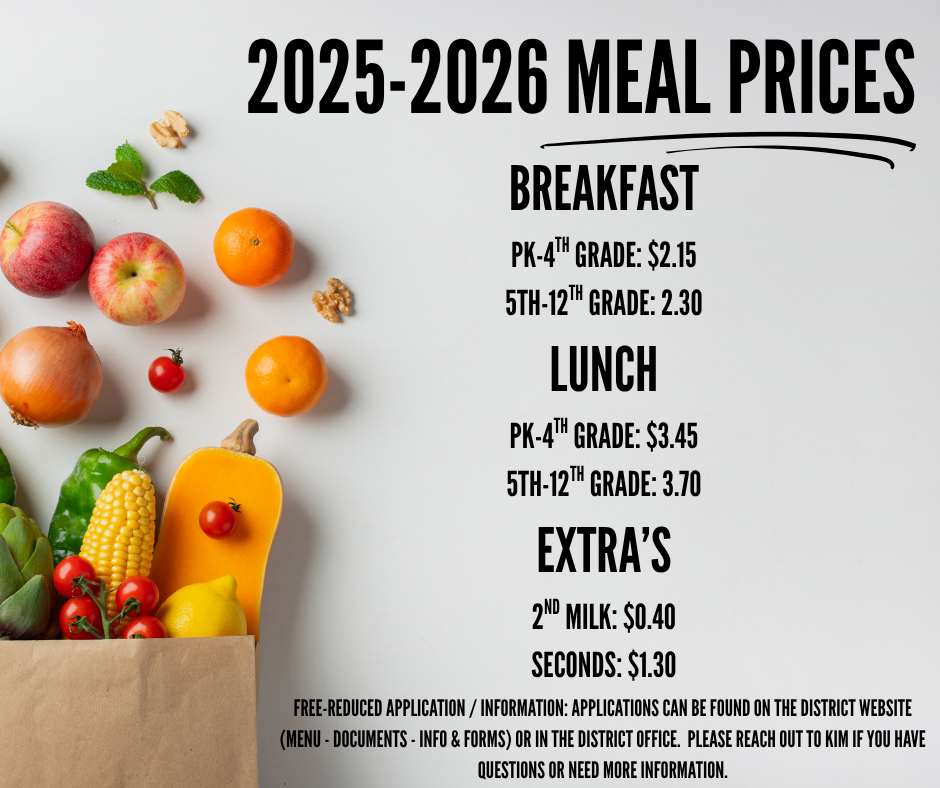 2025-2026 Meal Prices