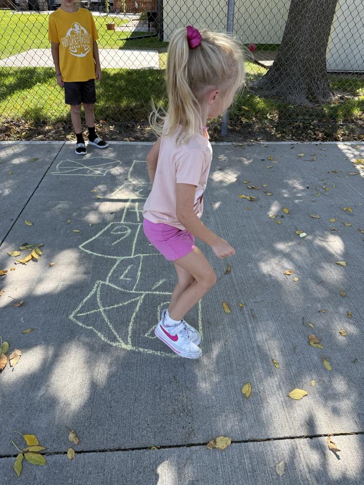 hopscotching with our buddies