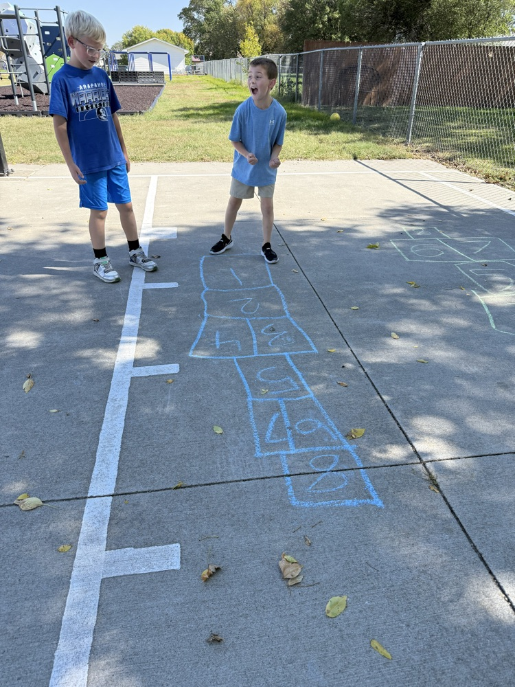 hopscotching with our buddies