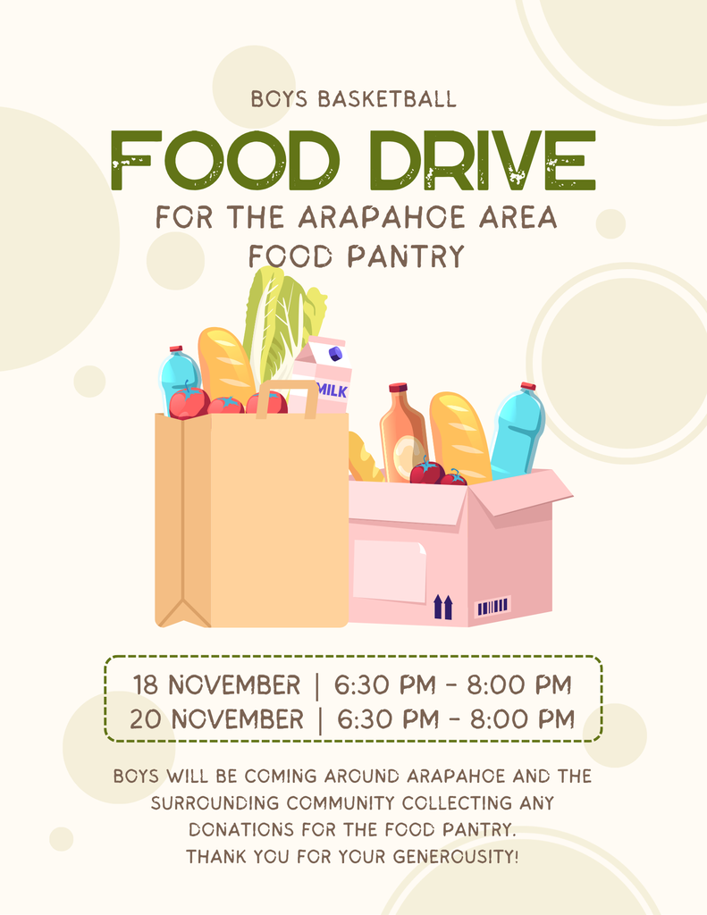 Green and Beige Illustrative Food Drive Charity Flyer