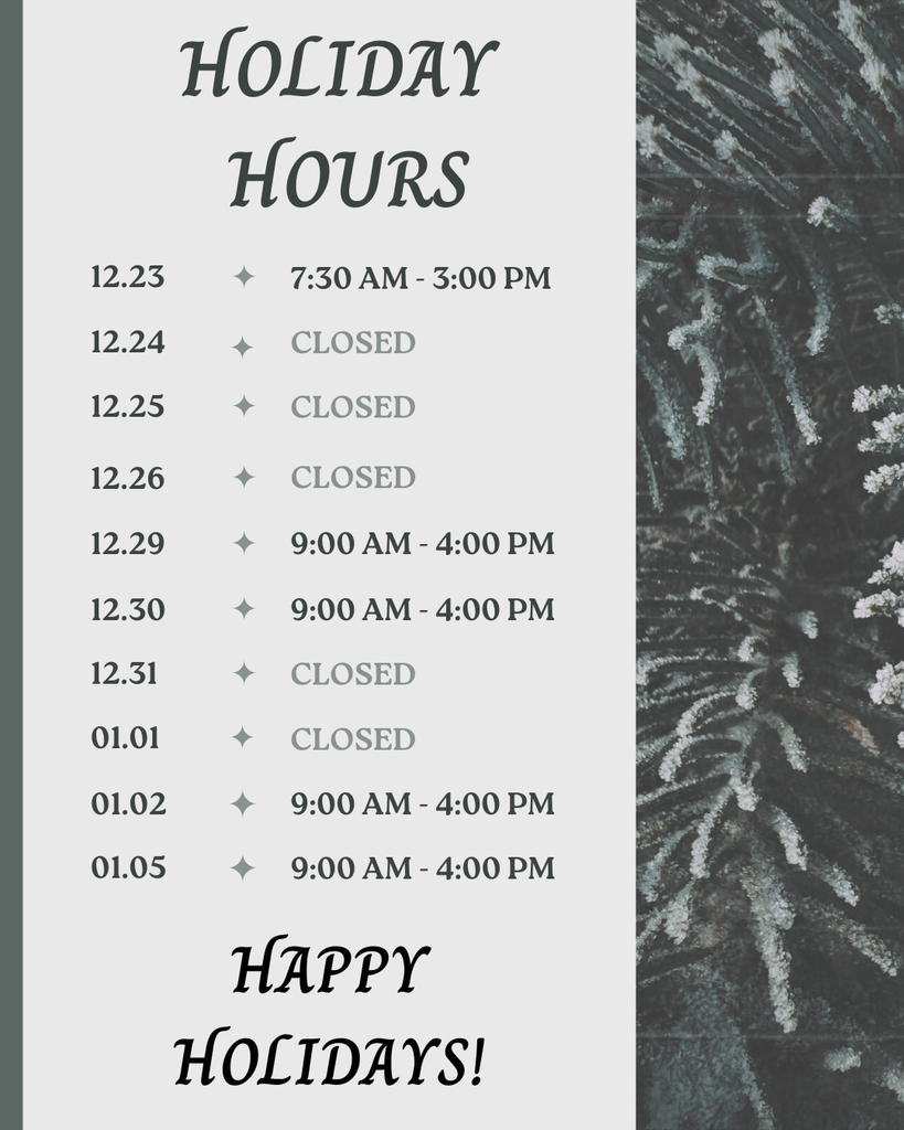 Holiday Office Hours