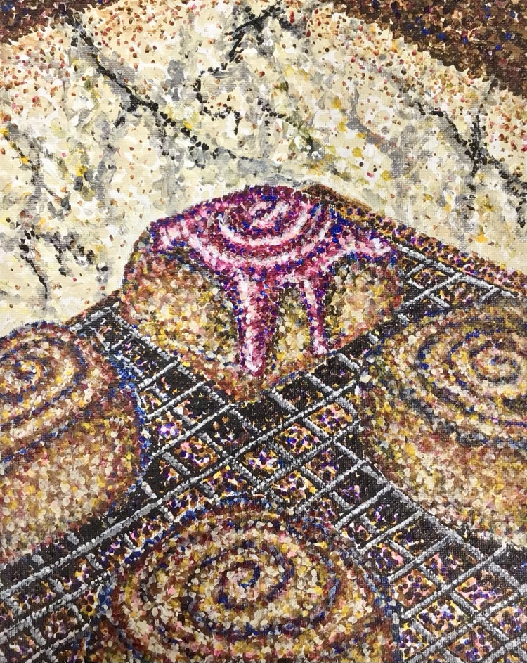 cinnamon roll pointillism