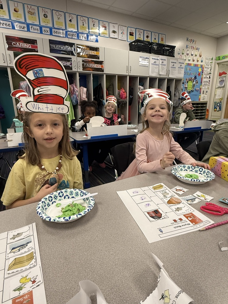 enjoying our green eggs and ham