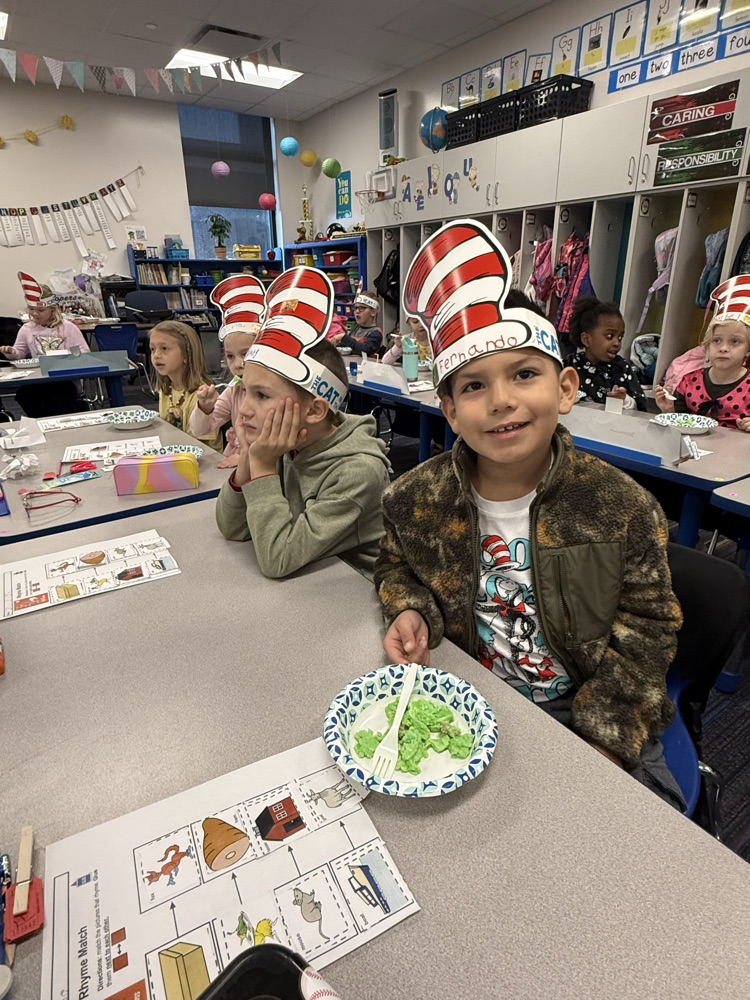 enjoying our green eggs and ham