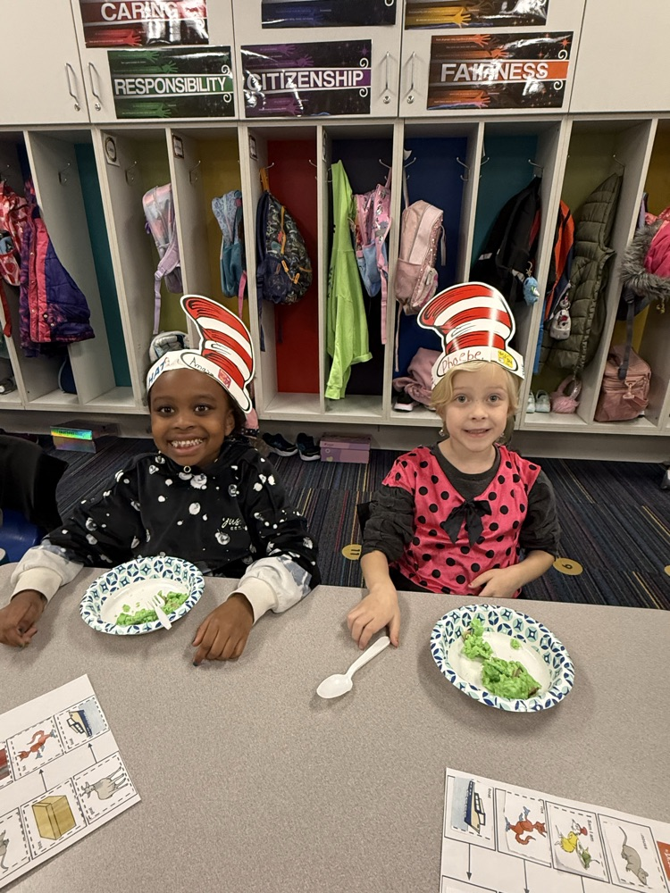 enjoying our green eggs and ham