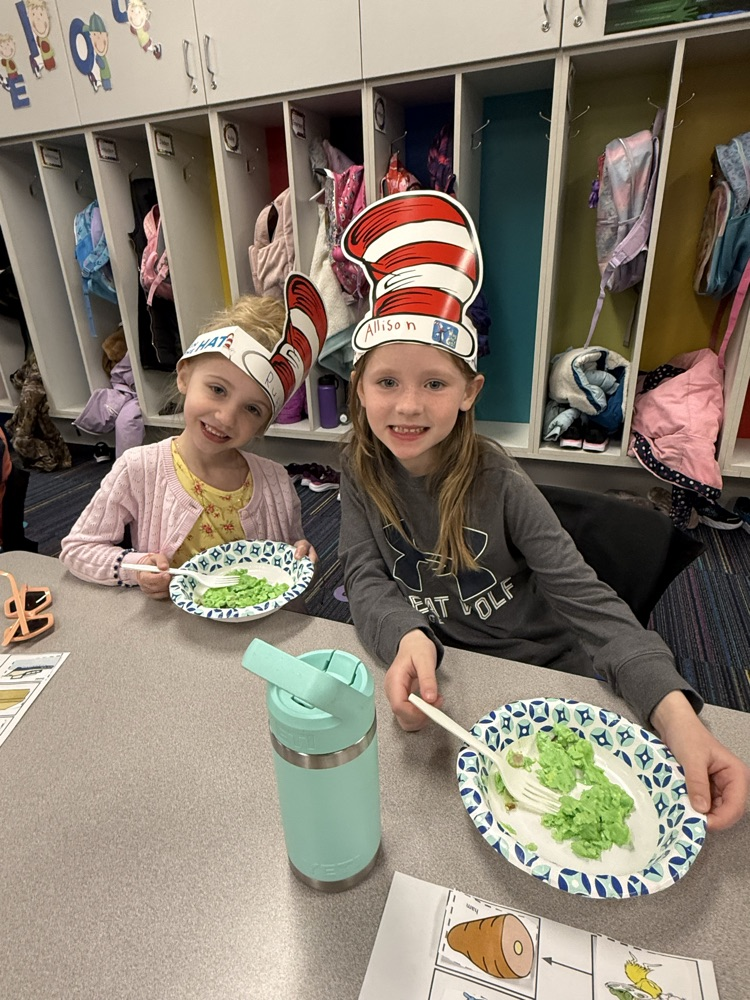 enjoying our green eggs and ham