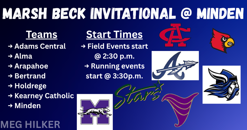 hs track at minden - tuesday - 2:30pm - 2