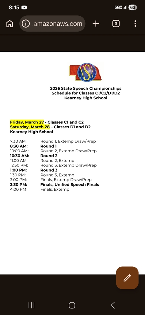 state Speech schedule