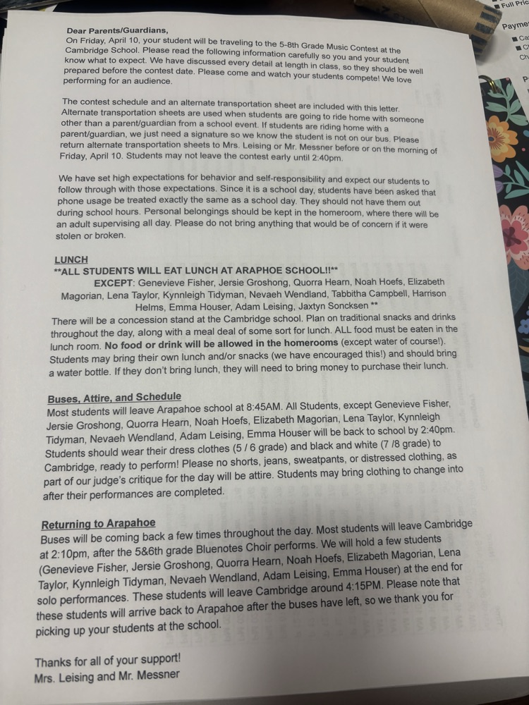 music contest letter