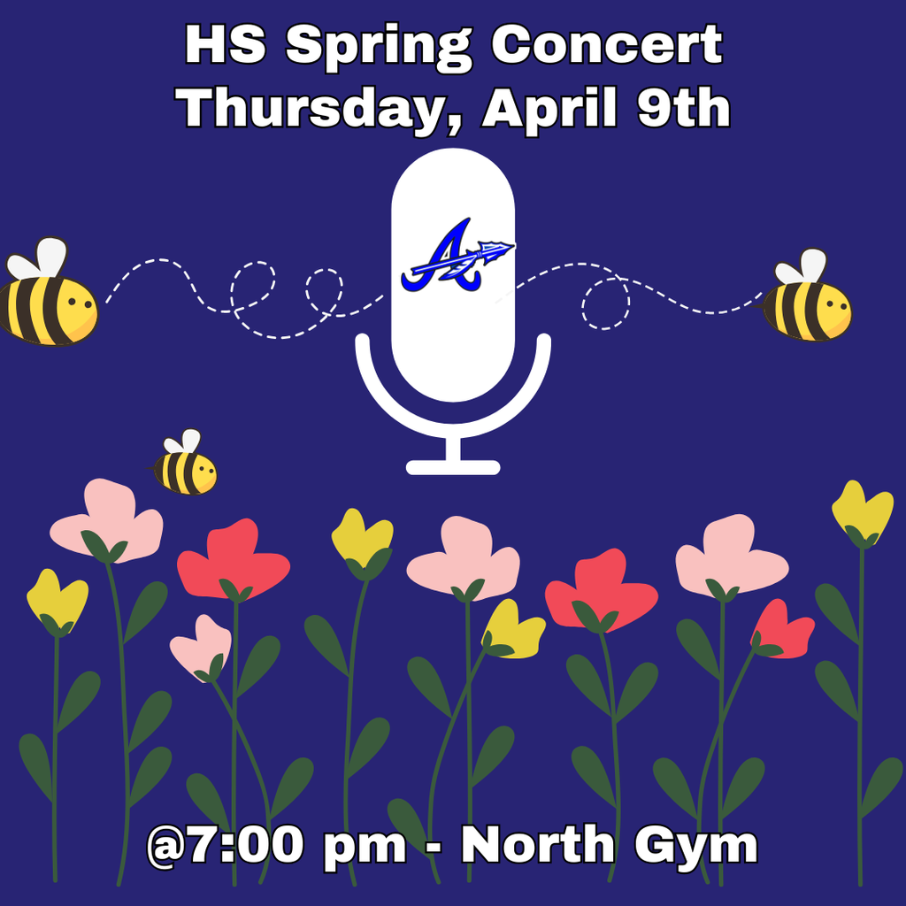 HS Spring Concert - Thursday, April 9th - 7pm - North Gym
