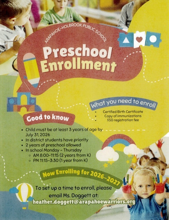 Preschool Enrollment flyer