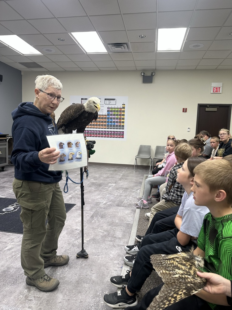 The second graders learning about raptors.