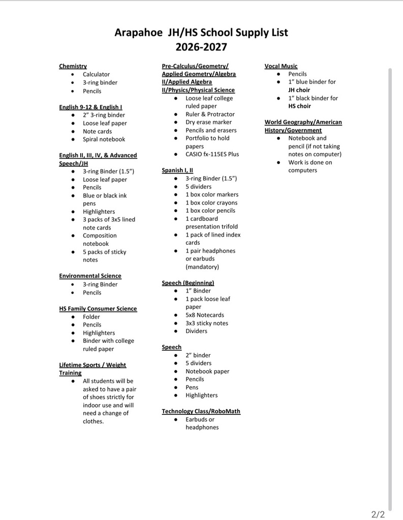 7-12 school supply list 26-27 - 2
