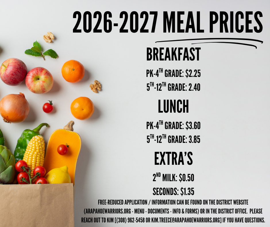 2026-2027 Meal Prices