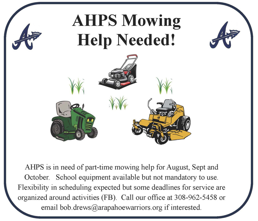 Mowing Help Needed Ad.