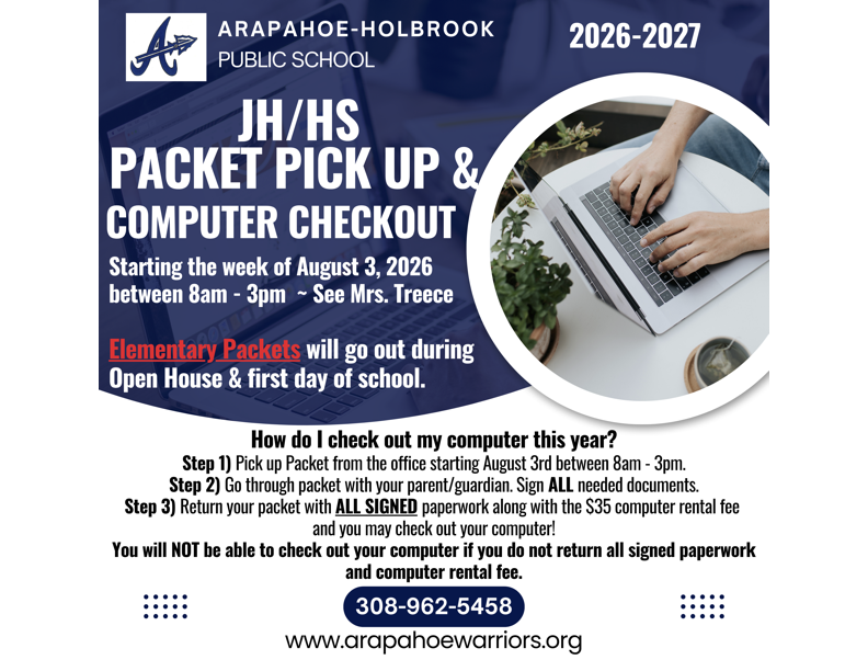 JH / HS Packet Pick Up & Computer Checkout Info!