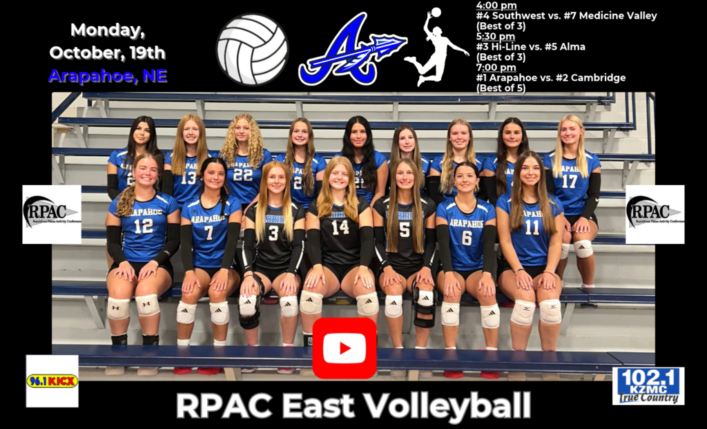 rpac east volleyball - arapahoe - monday, october 19th - 4pm start