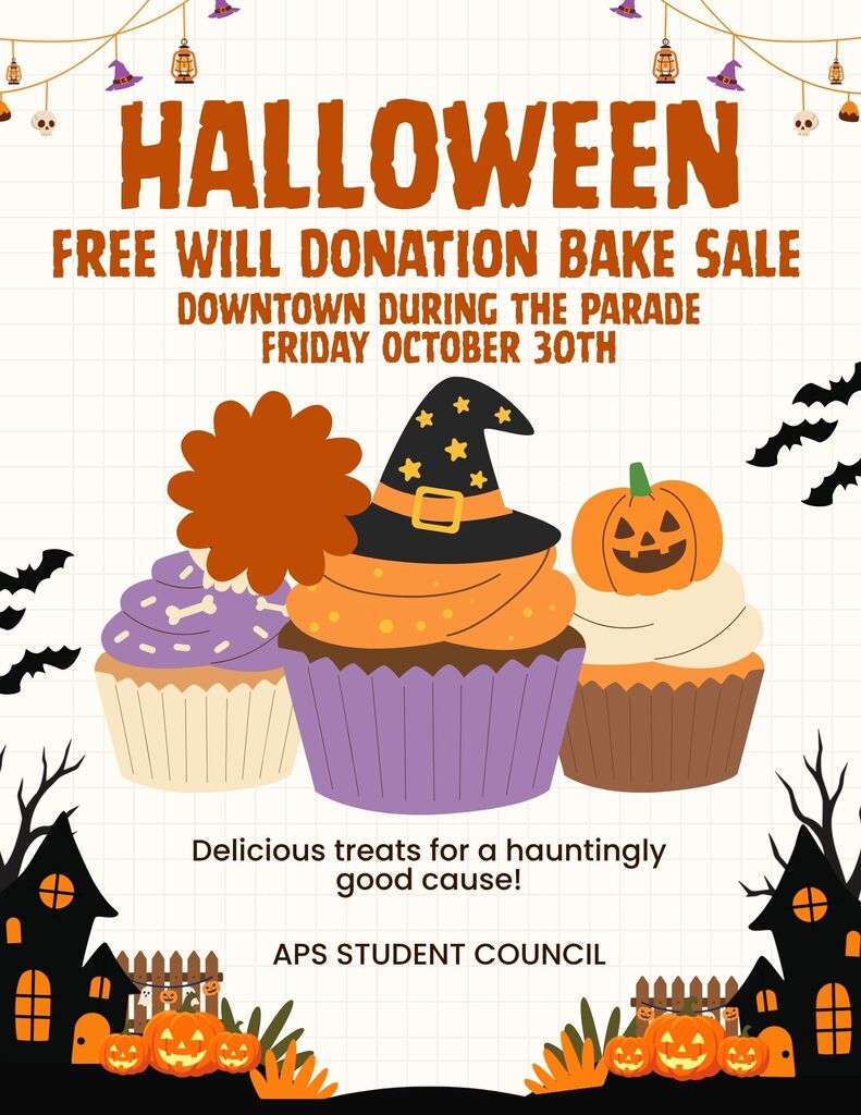 student council - free will donation - halloween bake sale